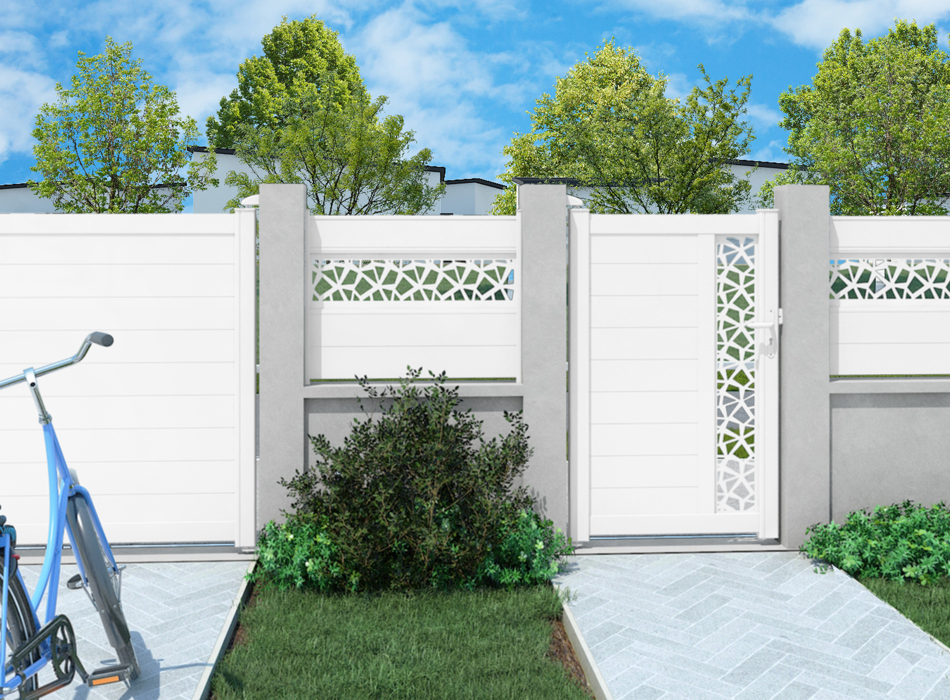 Portillon décor POLYGO vertical Blanc 90016