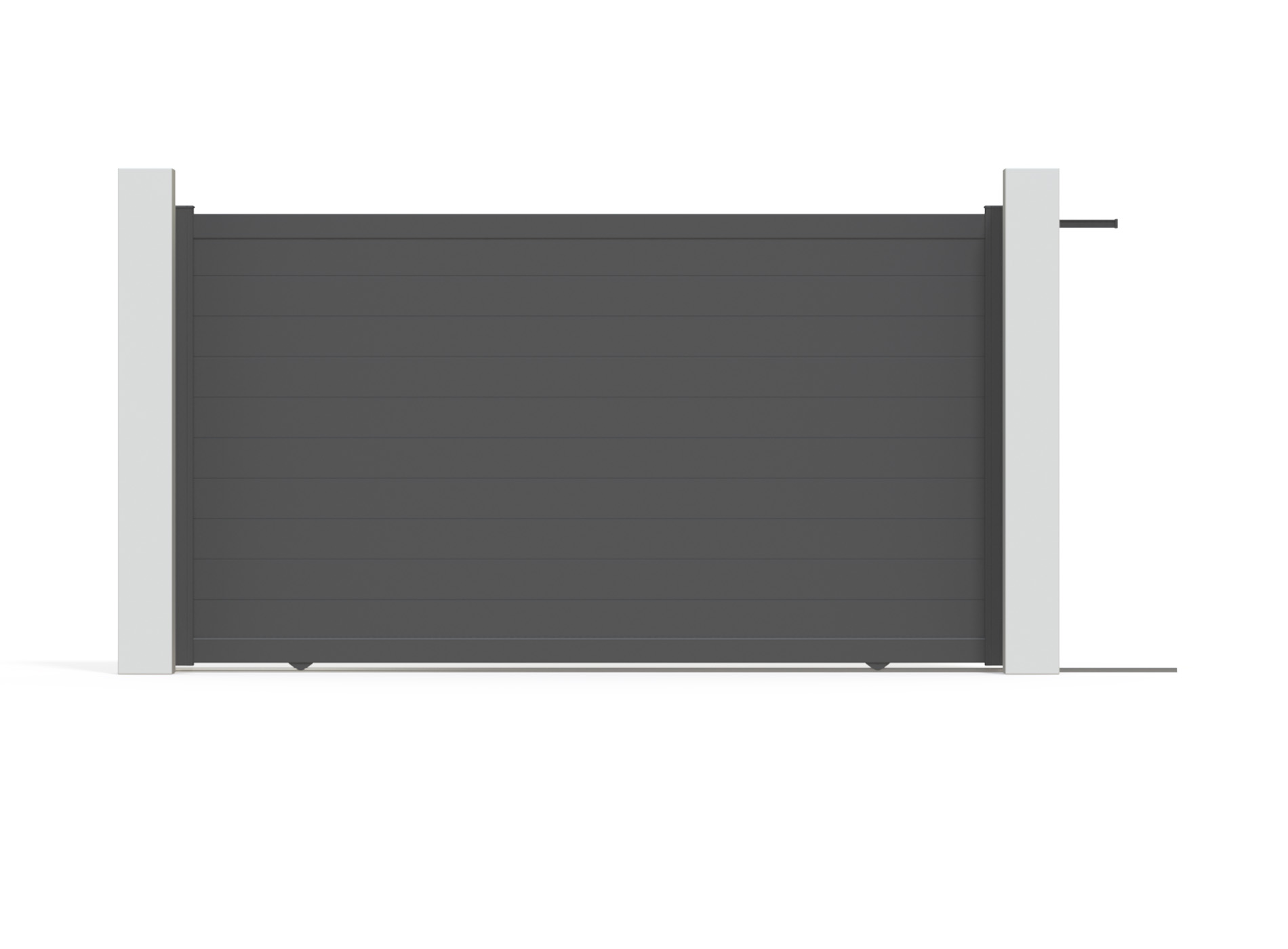 Portail aluminium coulissant LAO 3060 x 1705 - Noir Sable 2100