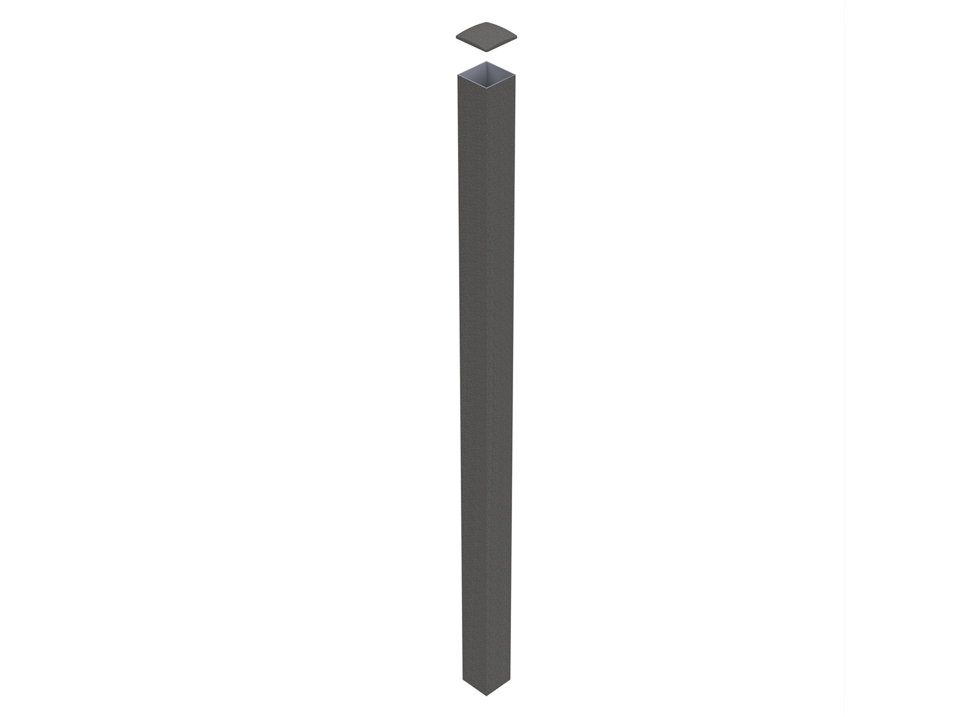 poteau aluminium à sceller Gris sablé 2900
