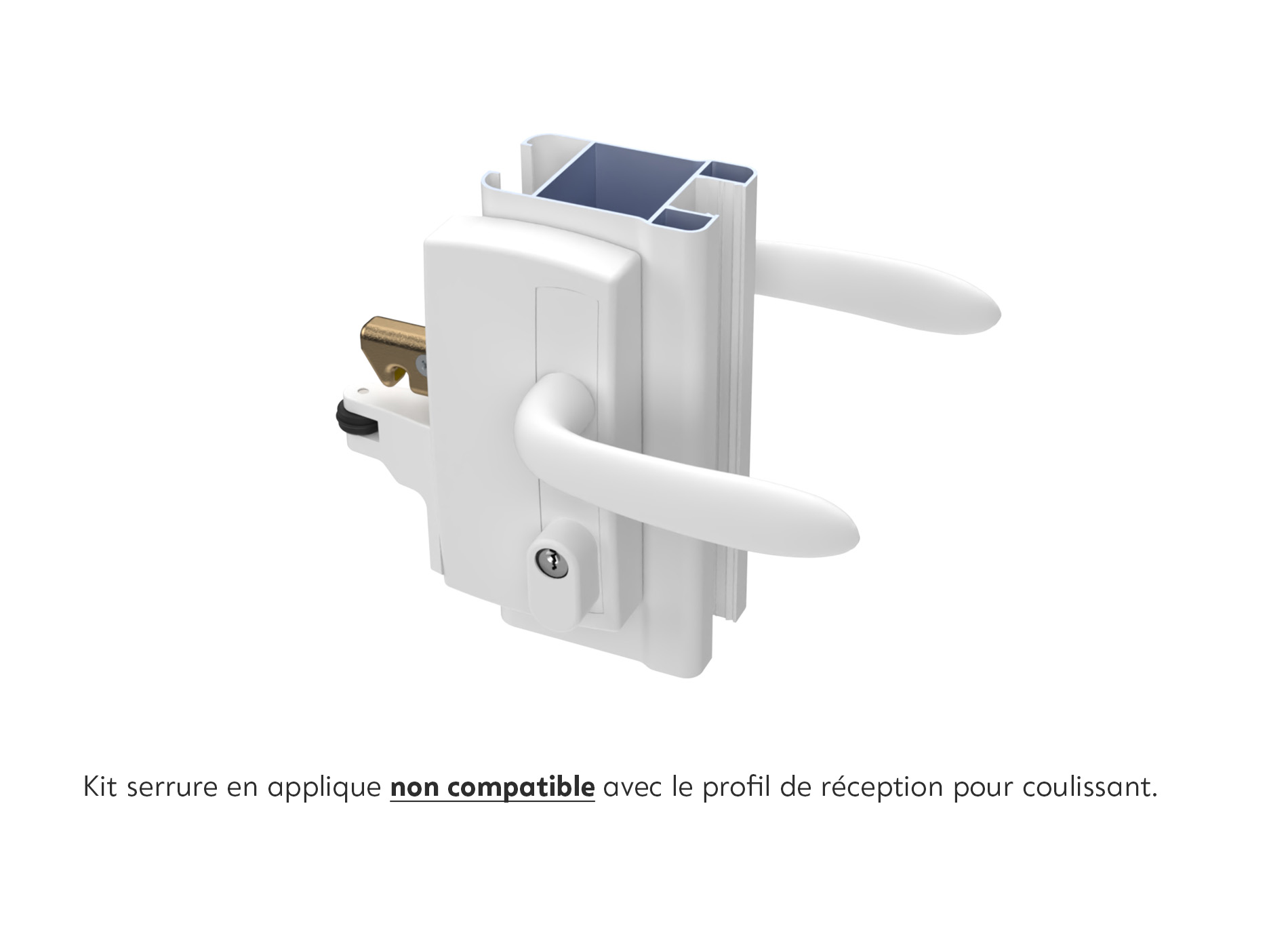 Kit serrure en applique Blanc 9016C