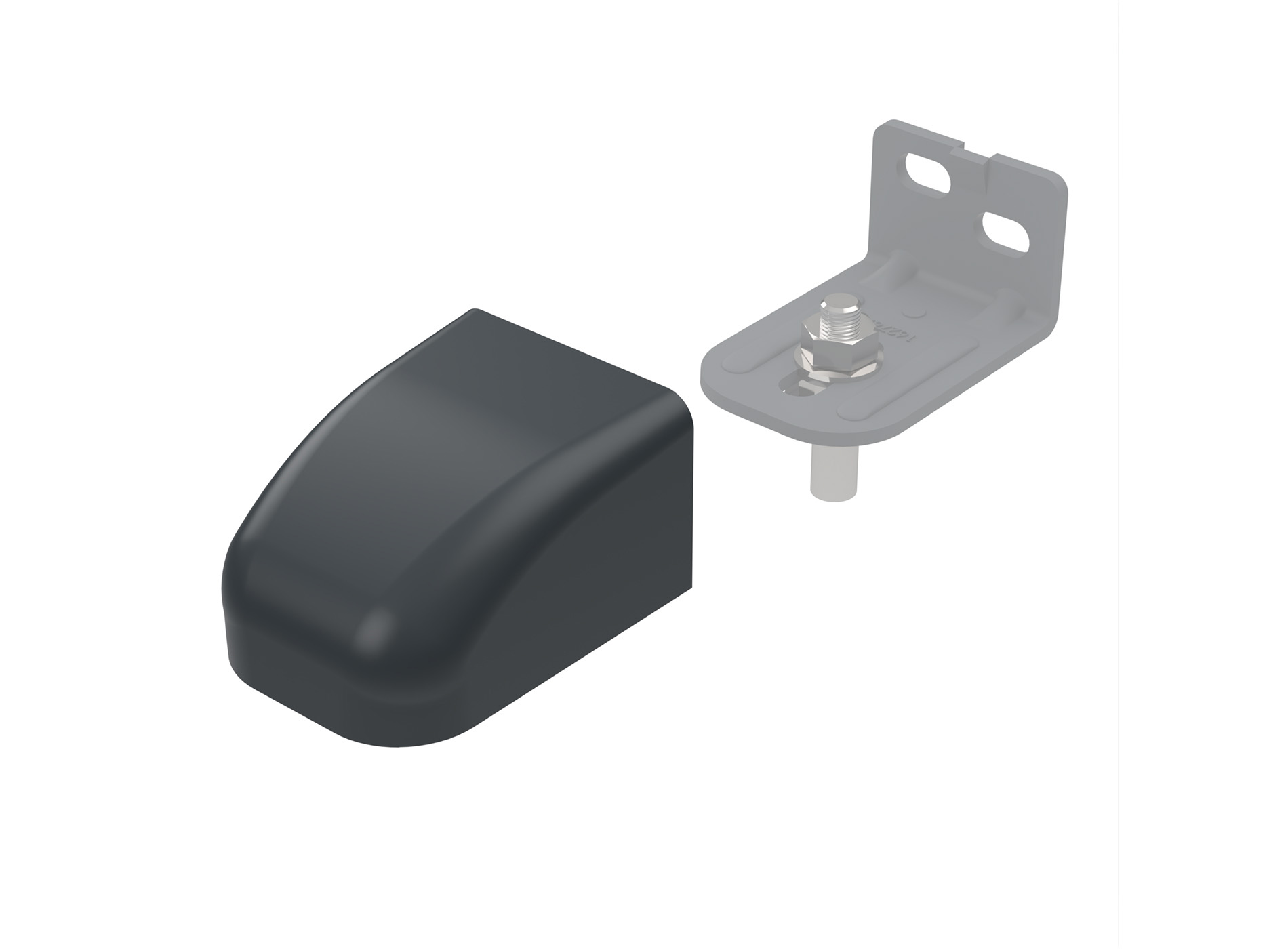 Capot seul pour gond équerre haut - Gris Zinc 7016C