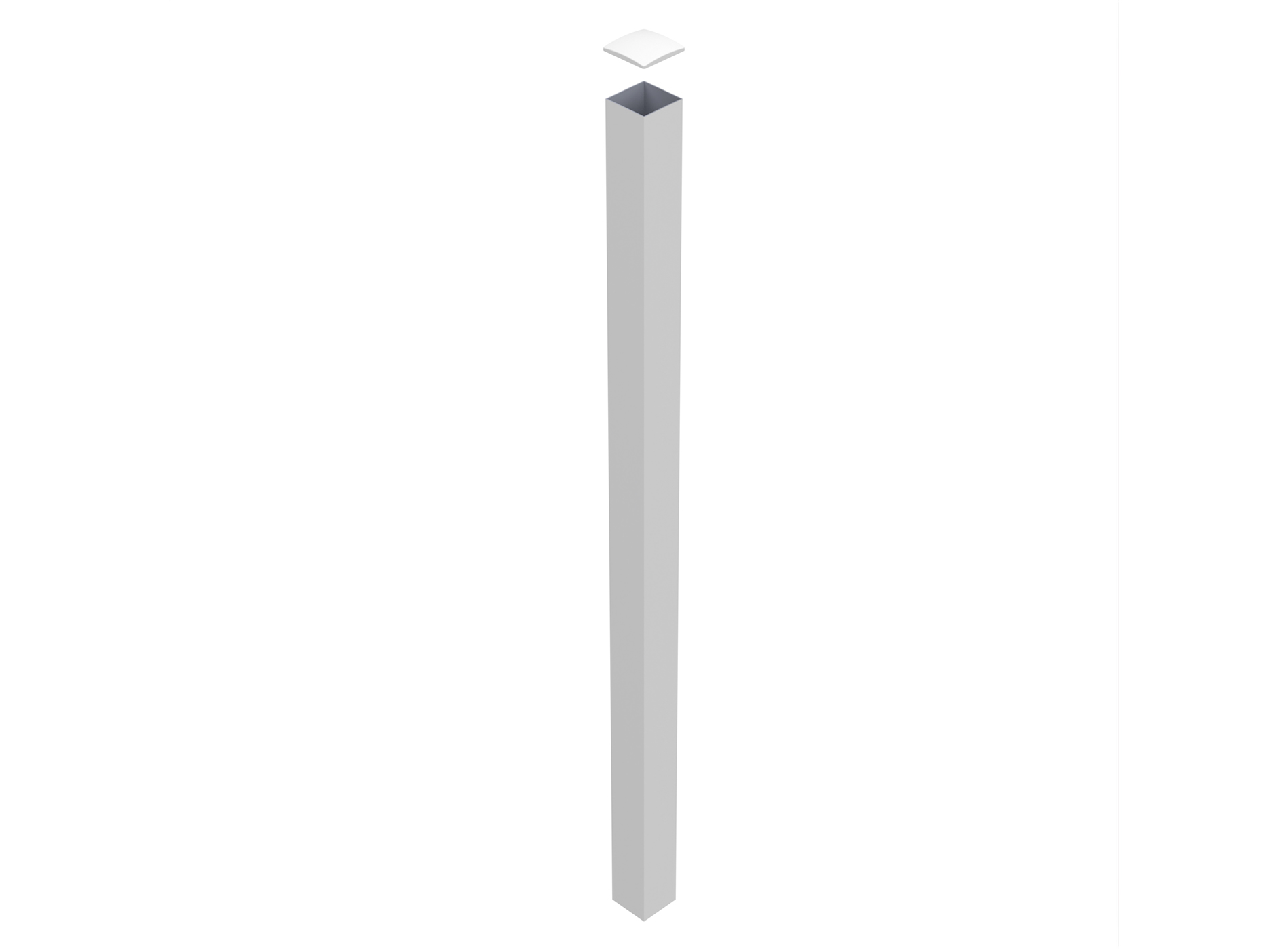 Poteau à sceller 100x100mm en aluminium - Blanc (RAL9016)
