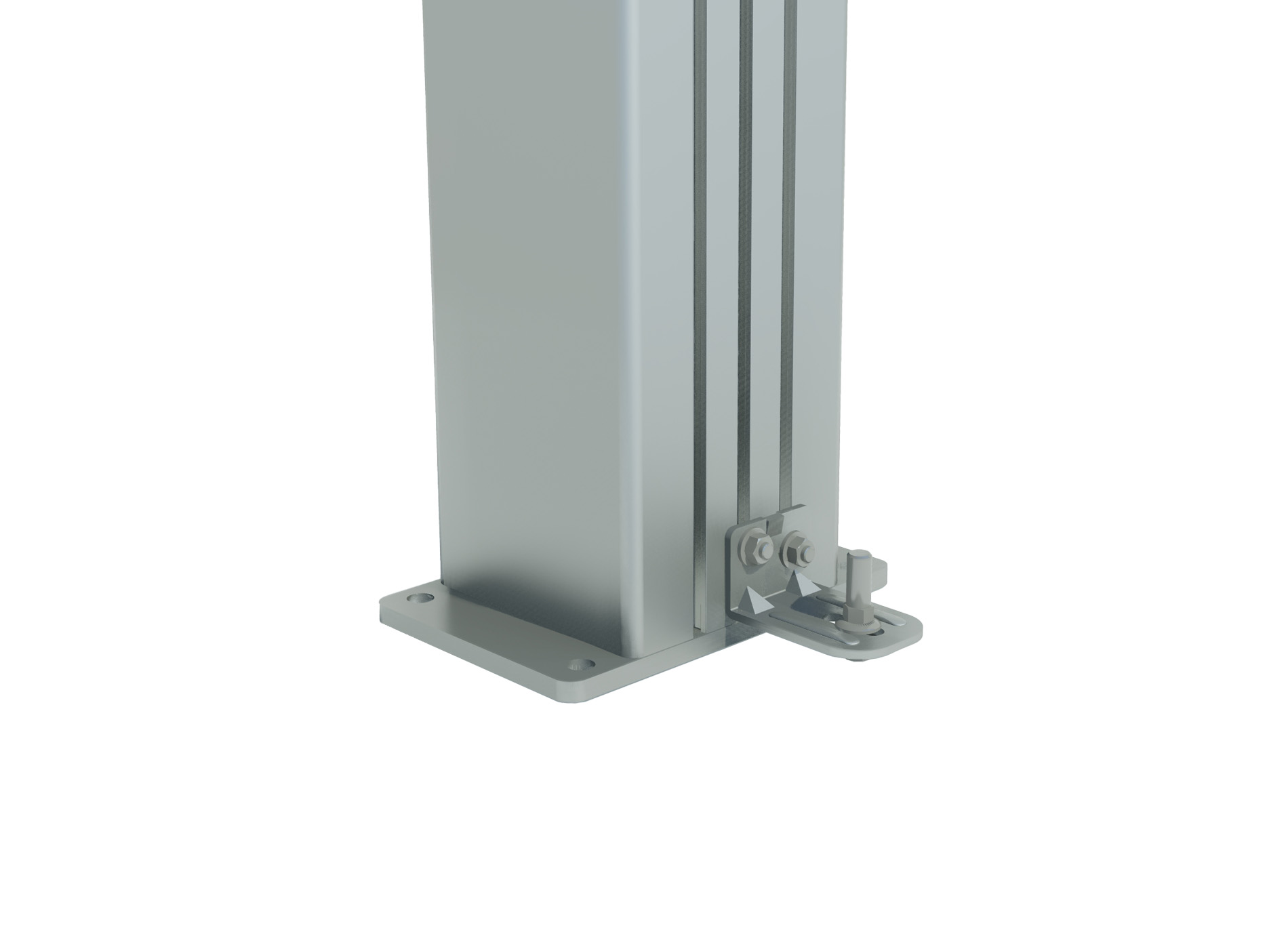 Poteau Smart-it aluminium sur platine 150x150 m Gris quartz